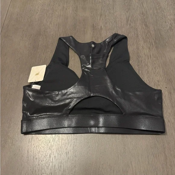 Fabletics Black Fog Foil Medium Impact Sports Bra | XL - Picture 4 of 10